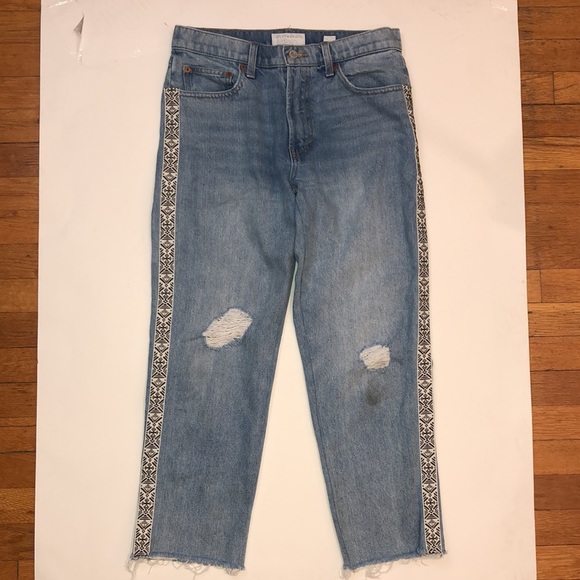 Lucky Brand Relaxed Tapered Stripe Mom Jeans, size 4/27 - Picture 2 of 13